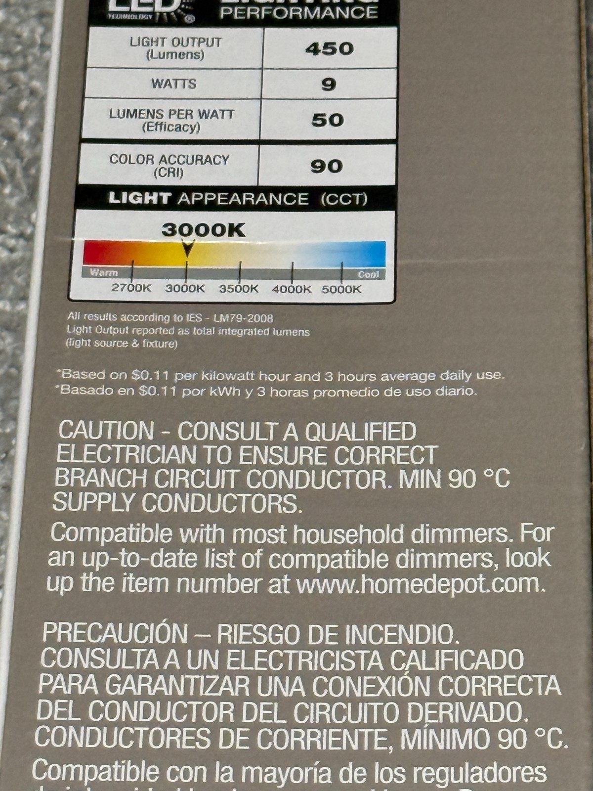 White 12″ LED Under Cabinet Light Fixture 450 Lumens 3000K – 1005 838 376