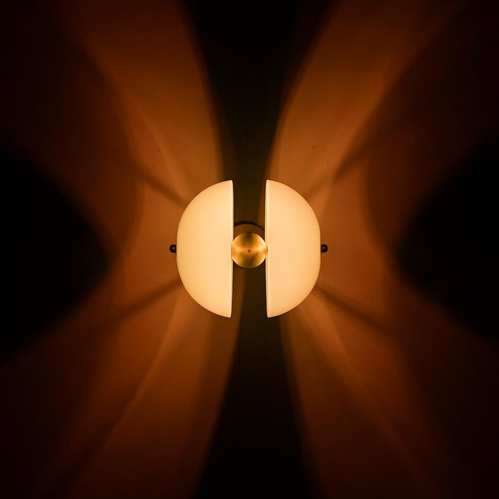 Mid-Century Sputnik Chandelier: Raw Brass Disk Pendant Hanging Light