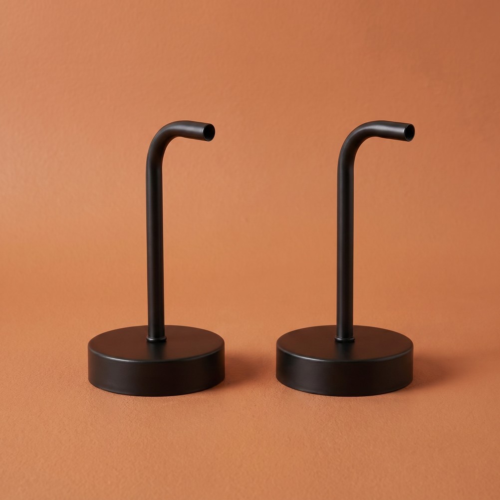 2Pcs Black Metal Lamp Bases for DIY Wall Light Fixture and Lampshade Holders