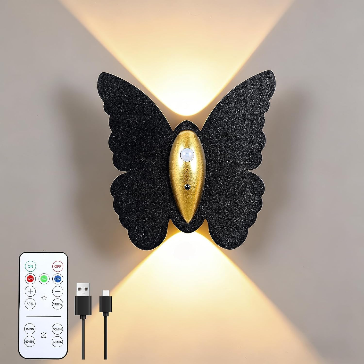 Dimmable 5000mAh Motion Sensor Wall Sconce – Wireless & Easy Installation