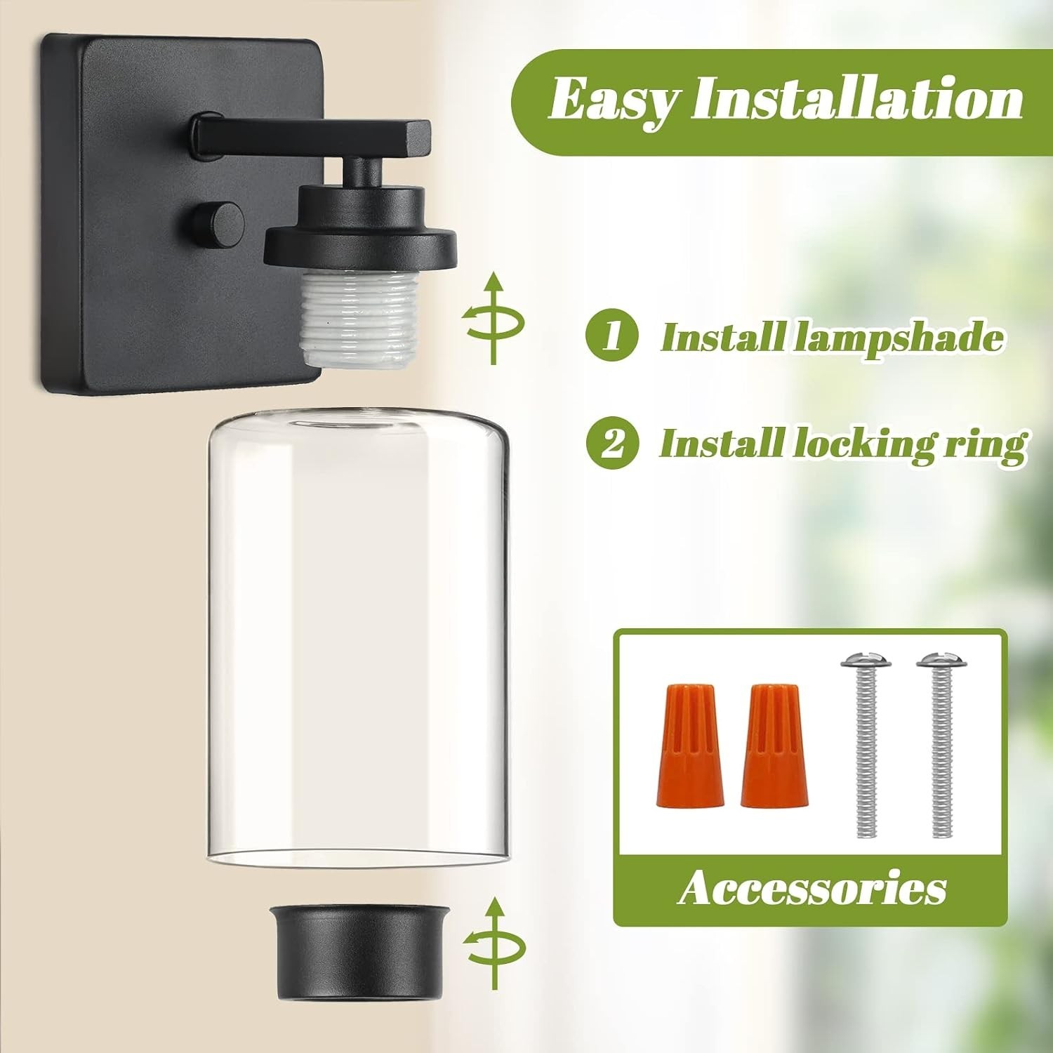 Wall Sconces Set of 2 Matte Black Modern Lighting Fixtures for Bathroom