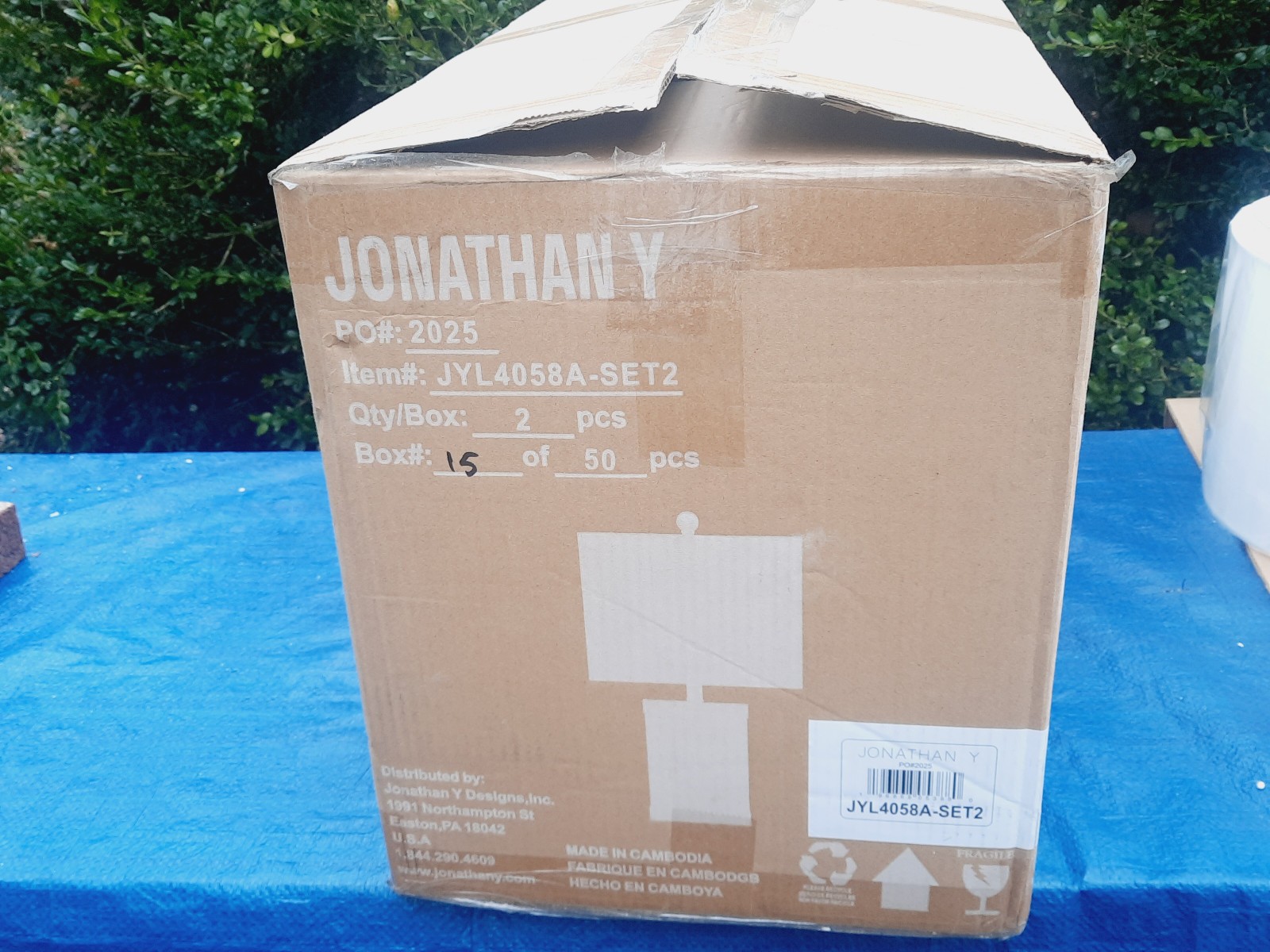 JYL4058A-SET2 Alexander 21″ Modern Designer Iron/Water Glass LED Table Lamp with