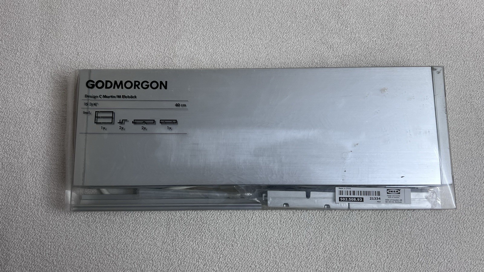 IKEA GODMORGON Wall Lamp Silver Indoor 15 3/4 in MPN 502.508.93
