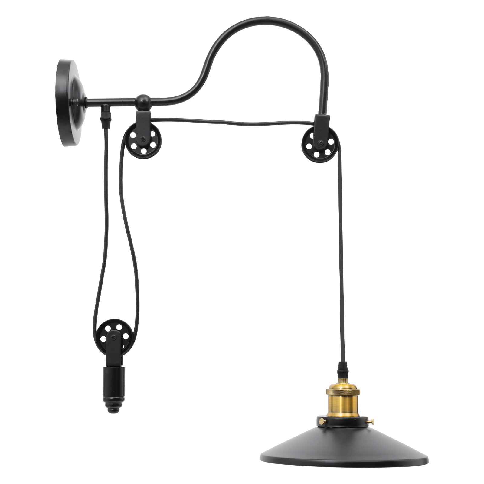 Vintage Wall Mounted Lamp Wall Hanging Light Pulley Light Fixture Wall Sconce US