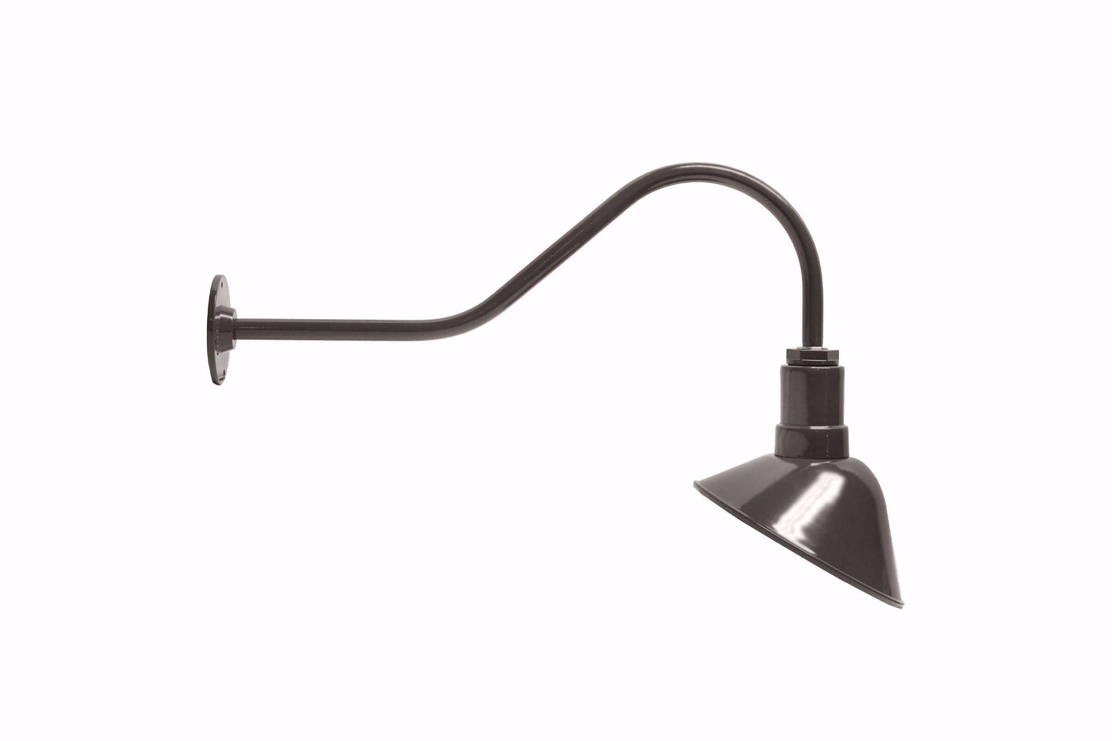 The Dark Bronze Steel Barn Light – 9″ Angled Reflector | Standard 23″ Goosneck