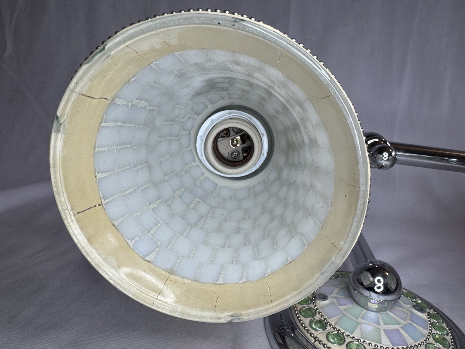 Chrome Mosaic Wall Sconce 2-Light Bell Shaped Multicolor Bathroom Vanity Light