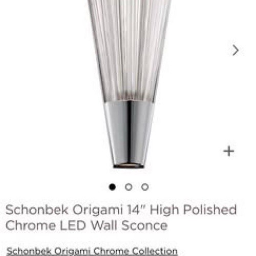 Schonbek Origami 14 in Polished Chrome LED Indoor Wall Sconce Clear/Chrome
