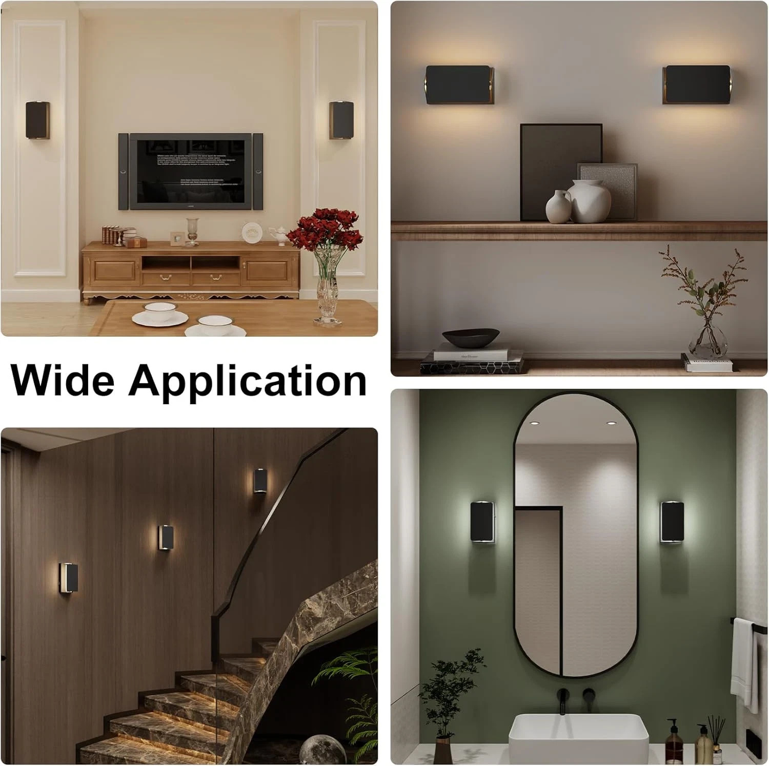 Indoor Modern Led Aluminum Wall Sconces,18W 5CCT 3000K-6000K Dimmable Hardwired