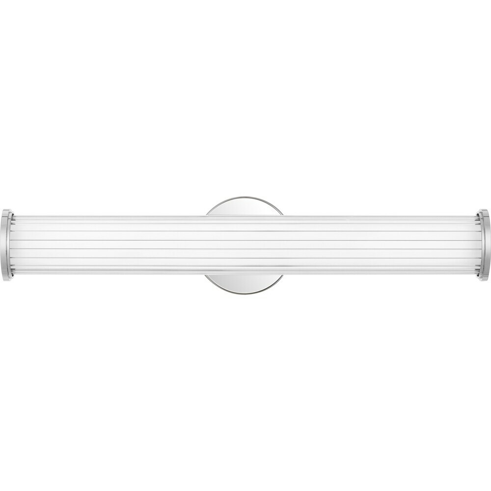 Nory 22″ Polished Chrome LED Bath Bar With Etched Glass Shade Orig $285