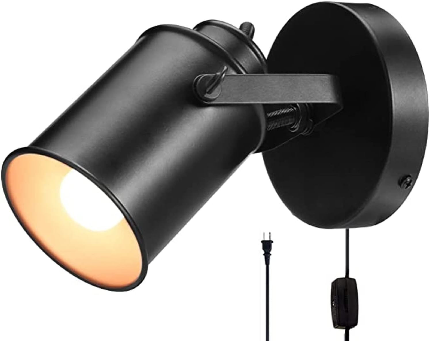 Adjustable Retro Black Industrial Wall Sconces with On/Off Switch – Bronze