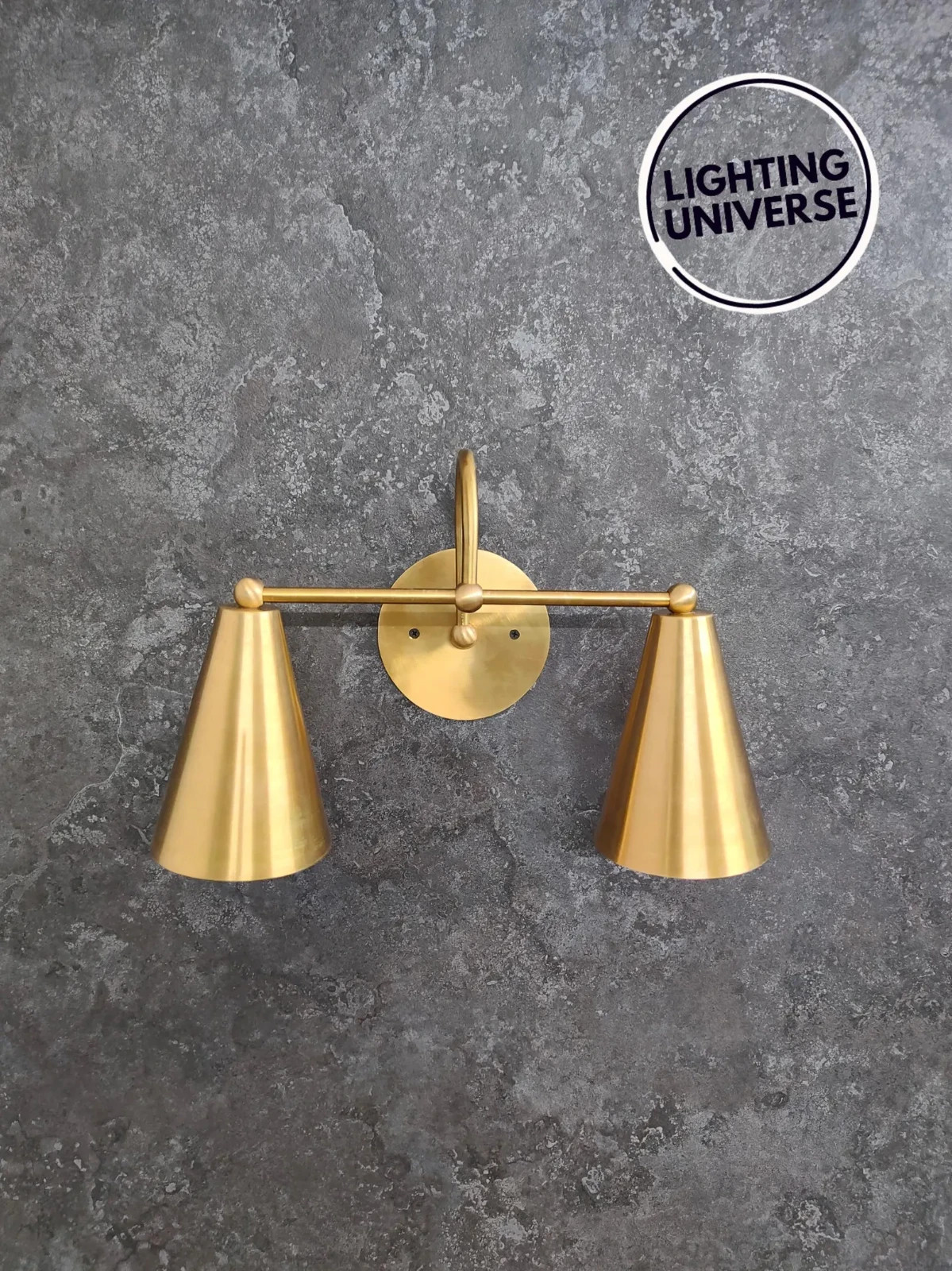 Handmade Raw Brass Double Arm Wall Sconce: Modern Farmhouse Lighting