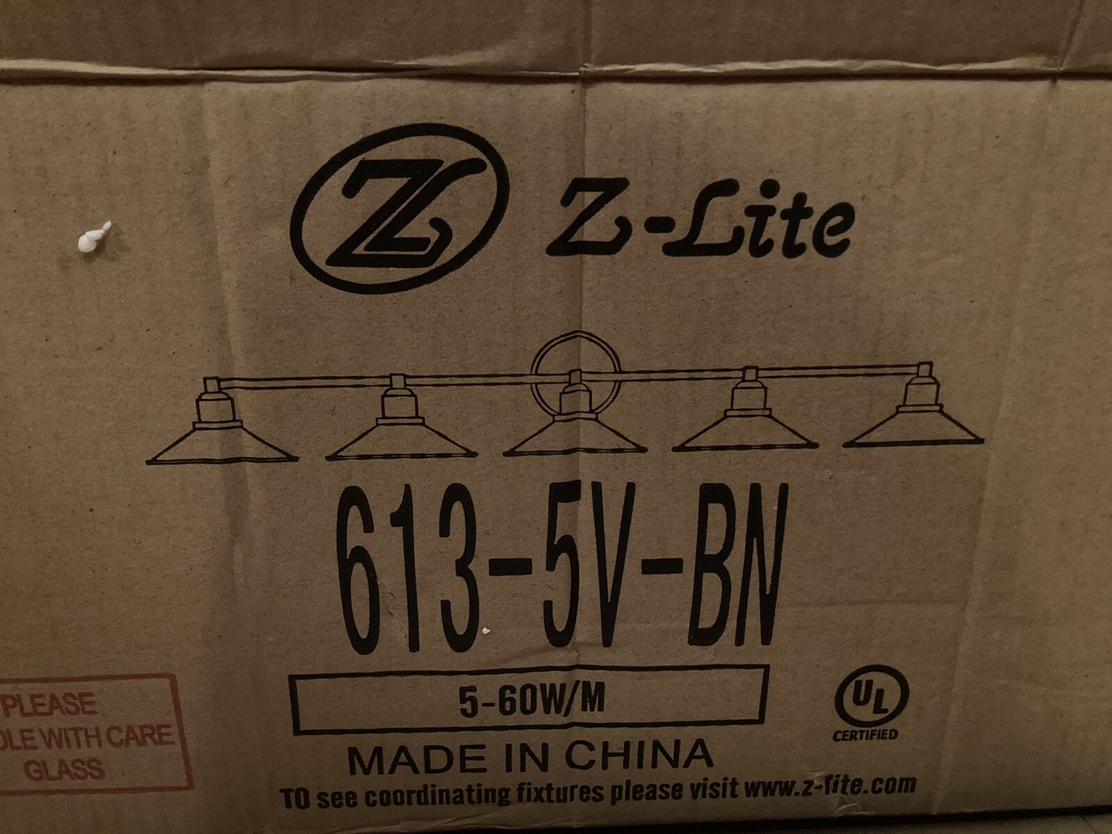 Z-Lite 613-5V Casa 5-Light Bathroom Vanity Light Fixture 46″W Brushed Nickel NEW