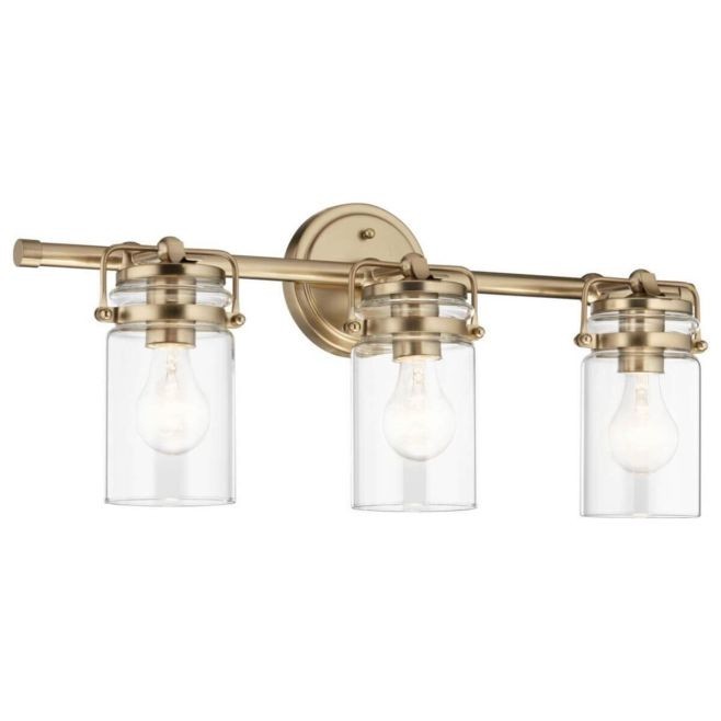 KICHLER 45689CPZ Brinley 24 in. 3-Light Champagne Bronze Vintage Vanity Light