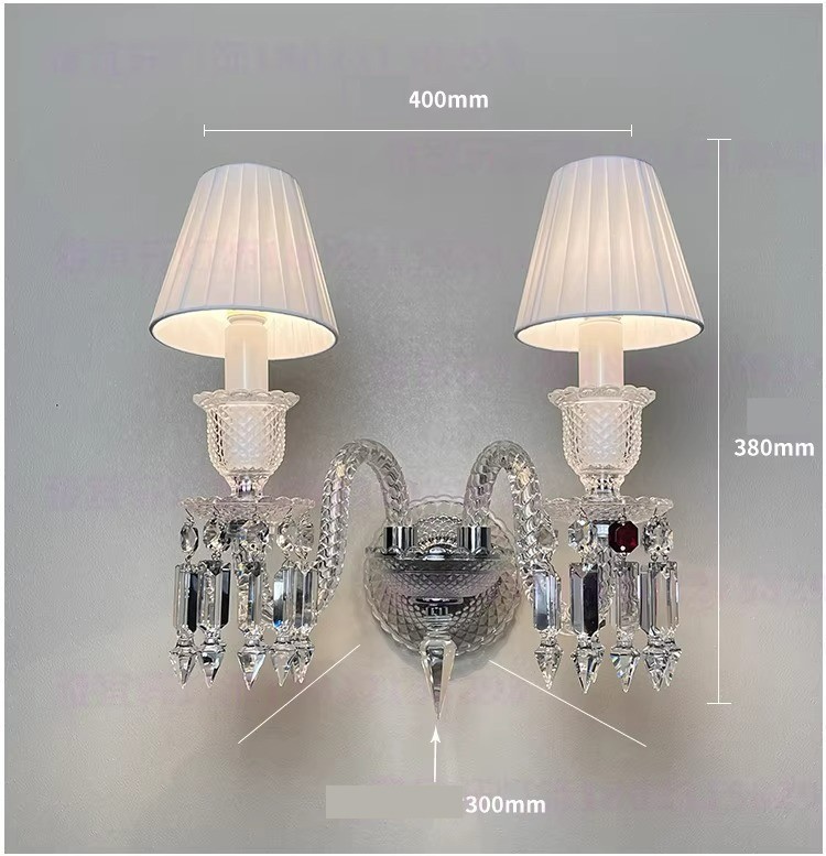 French Crystal Wall Lamp Luxury Crystal Chandelier Wall Sconce Polished Chrome