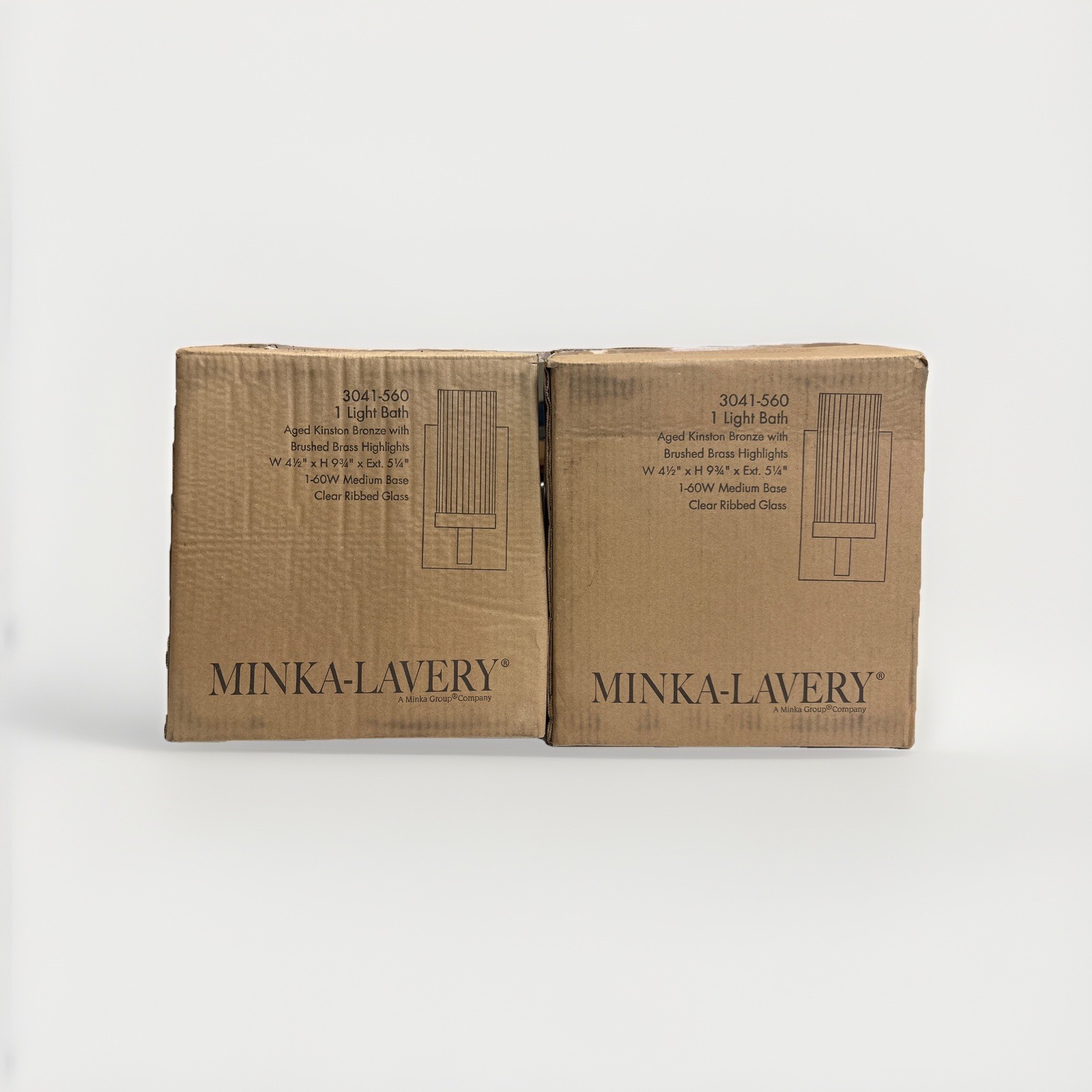Minka Lavery 3041-560 2-Pack Ainsley Court Bathroom Sconce – Bronze/Brass Finish