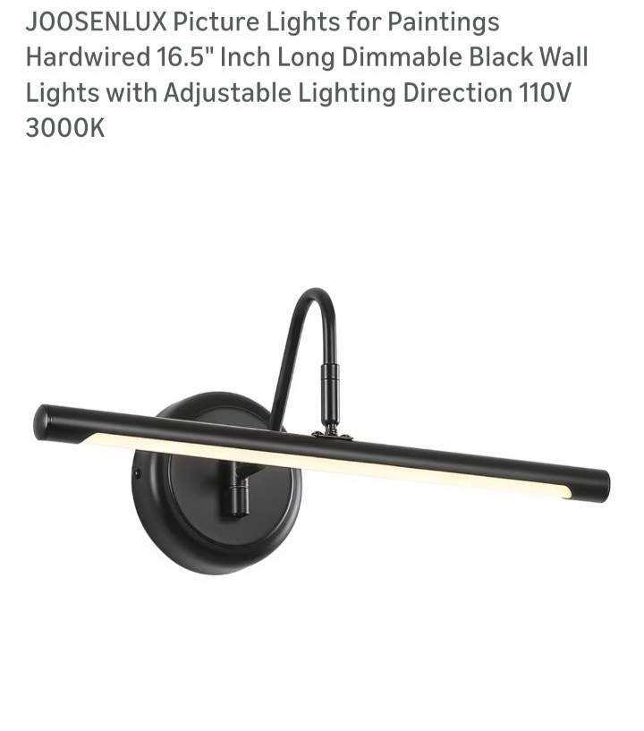 LED Picture Light 16.5″ Single Swing Arm Adjustable Metal Wall Sconce Hardwired