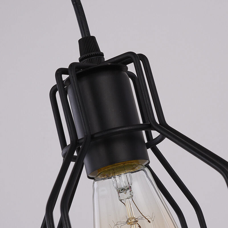 Farmhouse Ceiling Light Fixture Rustic Industrial Iron Cage Hanging Pendant Lamp