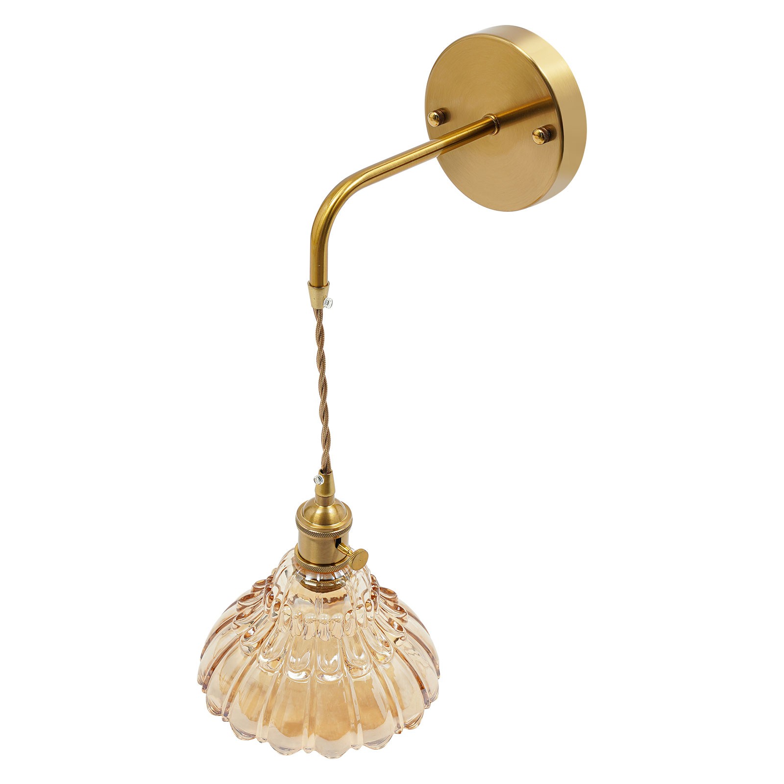 Living Room Wall Light Fixtures 2 Pack, Gold Vanity Lights With Floral Lampshade