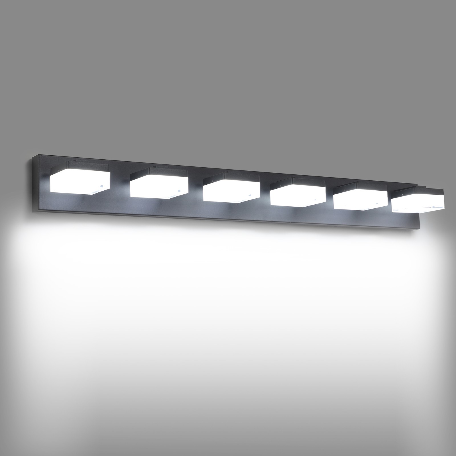 LED 38» Vanity 6 Light Modern Black for Bathroom Over Mirror Wall Lamp Fixture
