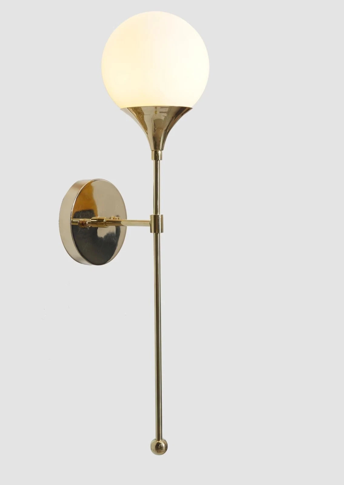 Mid Century Modern Brass TRUMPET Wall Sconce Lamp Light Brass Wall Fixture Lamp