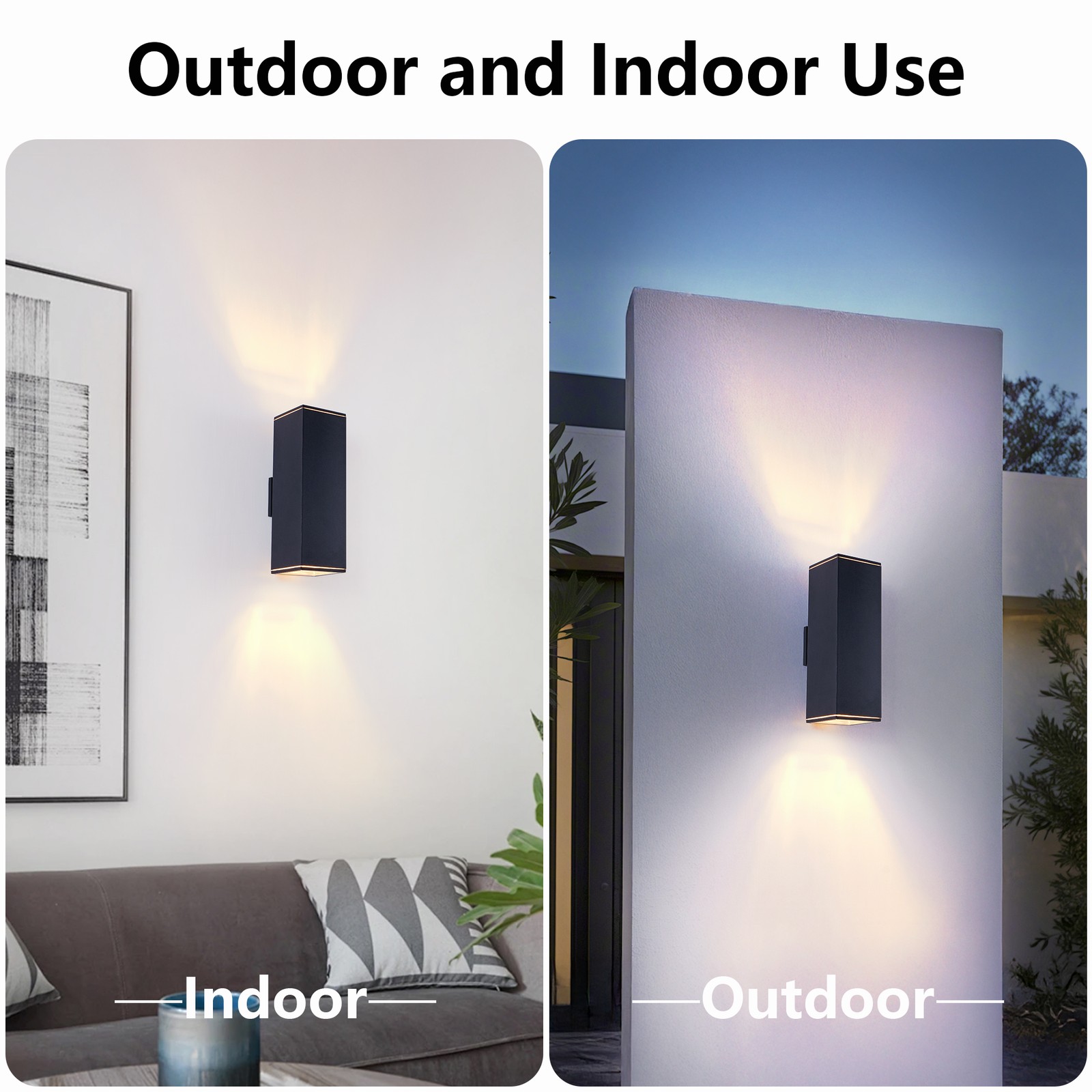 18″ 2 Pack Outdoor Wall Lamp Up Down Light Sconce Waterproof Exterior Fixture UL