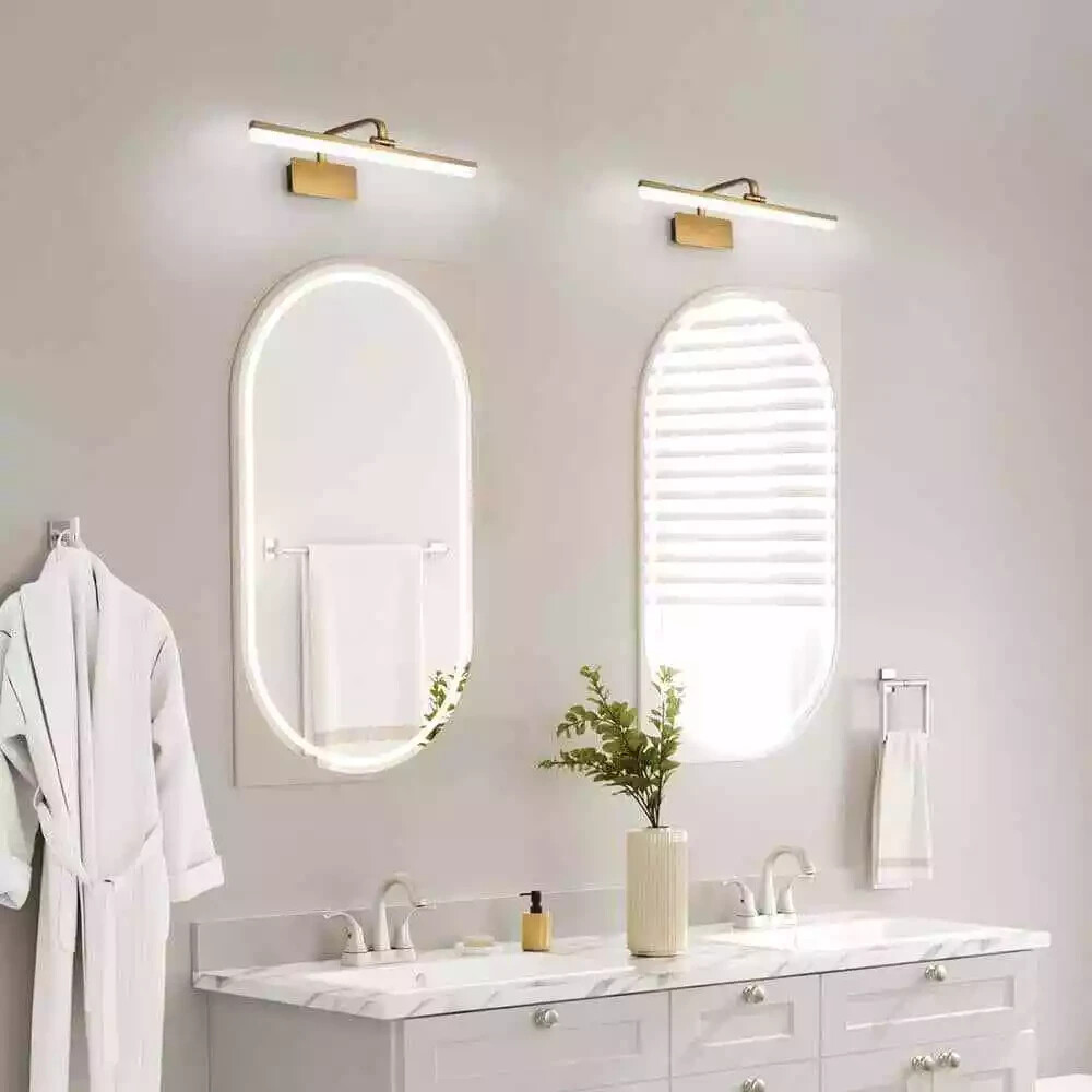 Nimbus 15.7 in. 1-Light Brass LED Vanity Light Bar with Rotable Shade 6000K