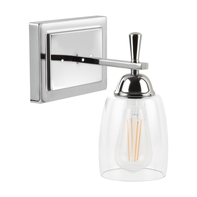 Dimmable LED Bathroom Vanity Light Chrome Clear Shade Energy Efficient 800Lumen