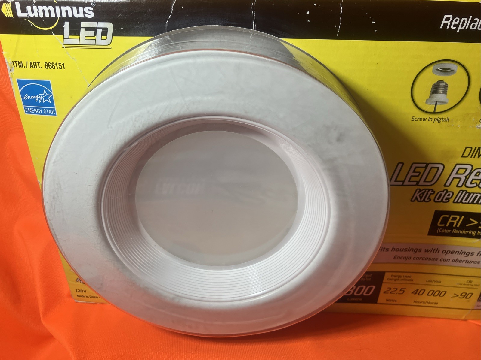 Luminus LED Dimmable Retrofit Light Kit 1300 Lumen Warm White Flood Light 868151