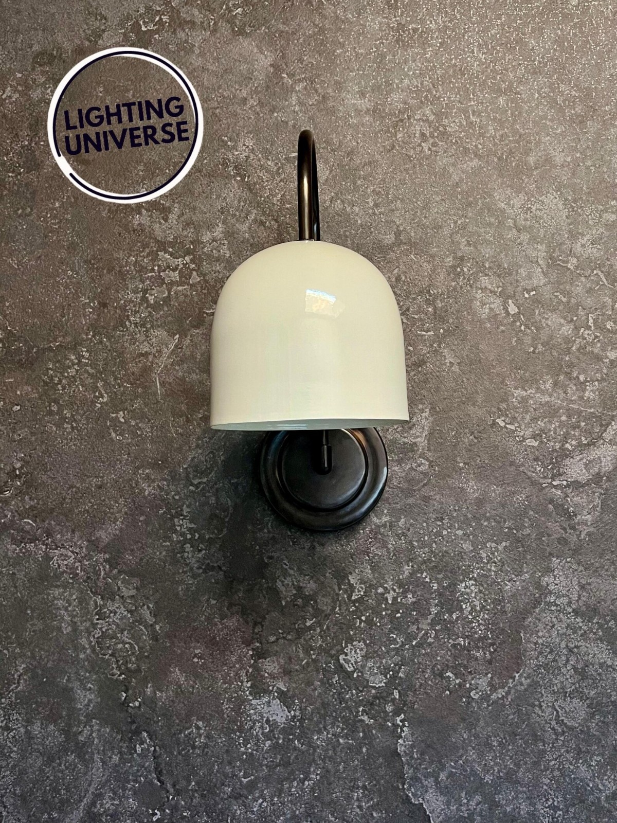 Handmade Aged Brass Wall Sconce: Cream Dome Shade Stilnovo Bedside Lamp