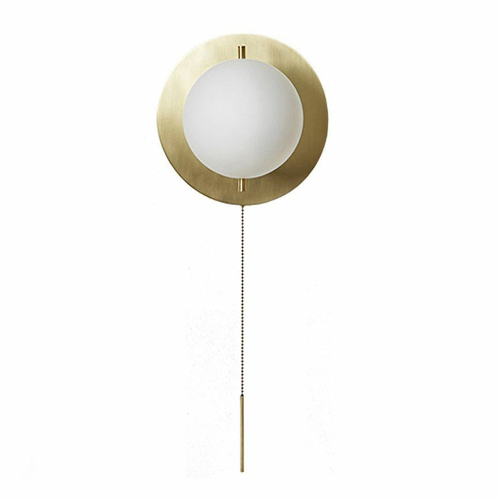 LED Wall Light Contemporary Globe Glass Bedside Lamp Wall Sconce With Pull Chain