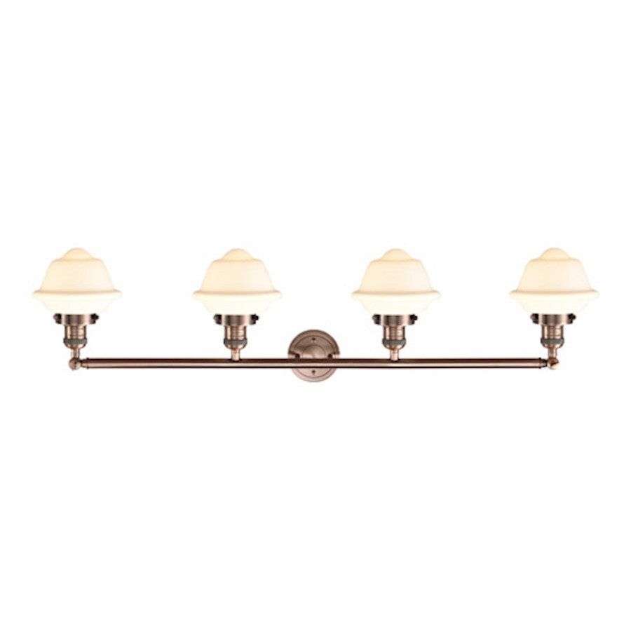 Innovations 531 Small Oxford 4 Light Bath, A Copper/M White – 215-AC-G531