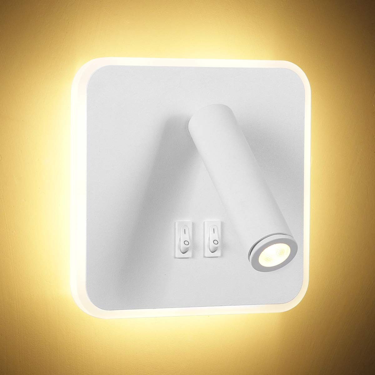 Modern Wall Light Fixture 8W Adjustable Bedside Sconce Lamp Warm White 3000K