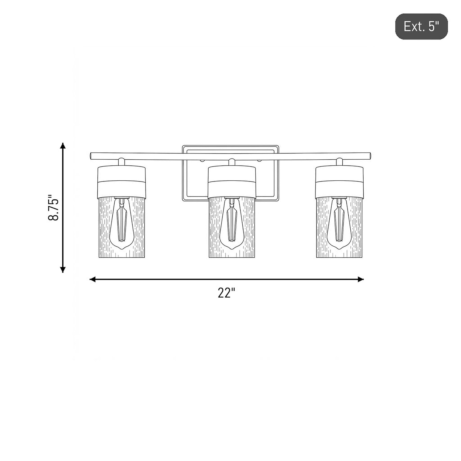 Savoy House 8-3600-3 Brickell 3 Light 22″W Vanity Light – Brass