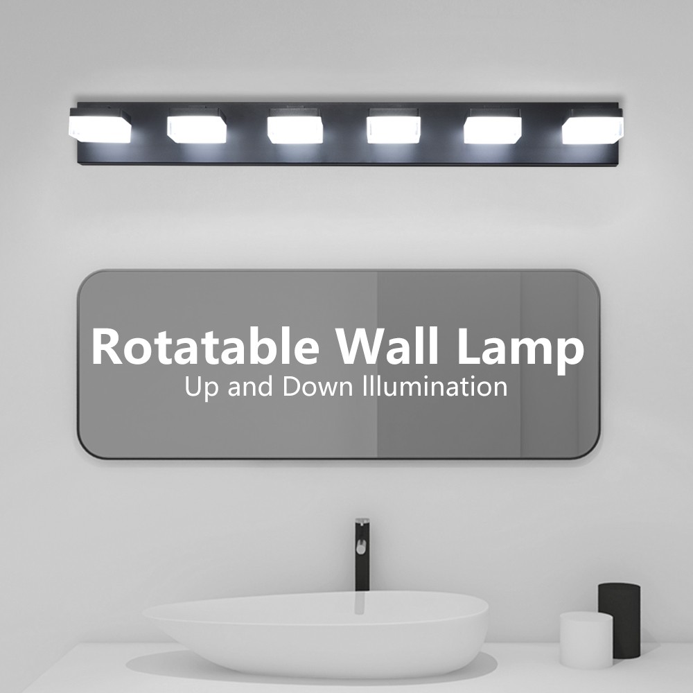 LED 38» Vanity 6 Light Modern Black for Bathroom Over Mirror Wall Lamp Fixture