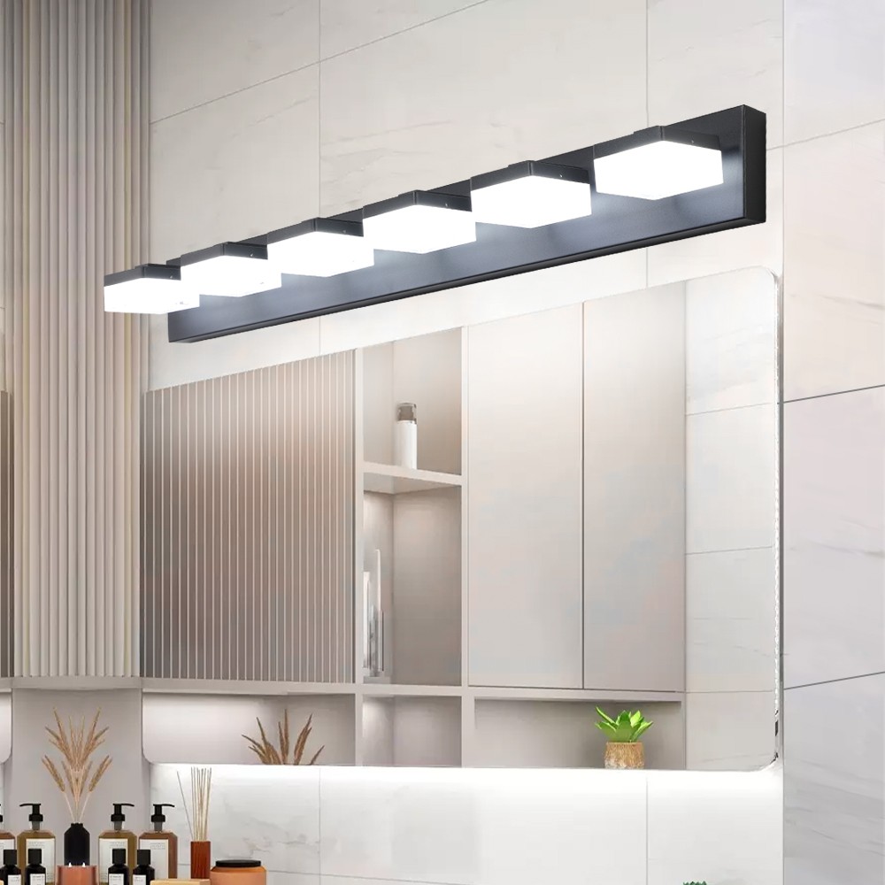 LED 38» Vanity 6 Light Modern Black for Bathroom Over Mirror Wall Lamp Fixture
