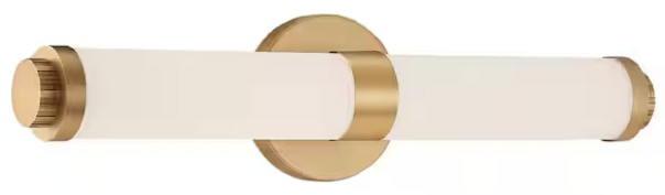 Aqua 4.5 in. Brushed Gold Vanity Light Bar with Opal Glass Shade