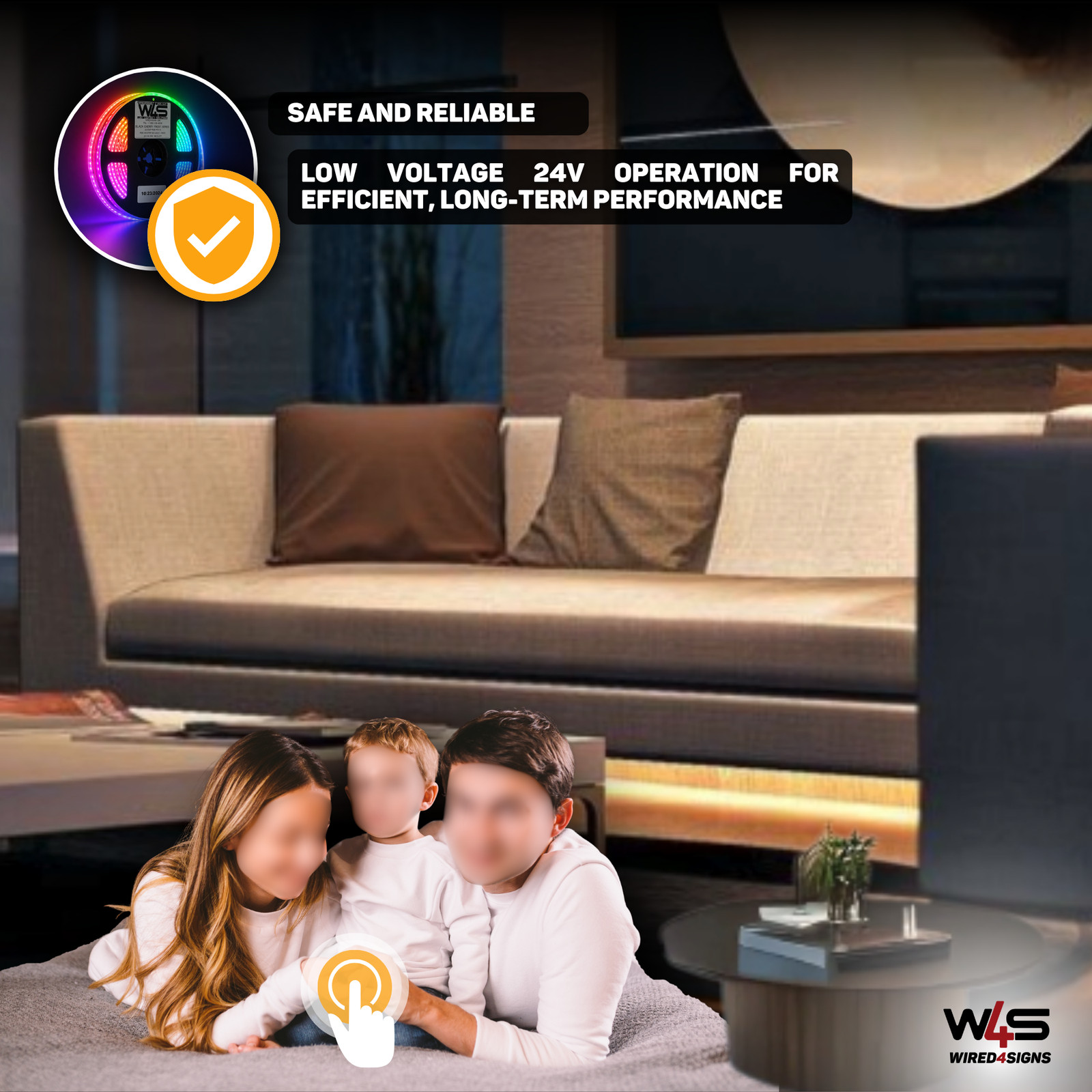 Wired4Signs Black Cherry Frost Series RGB COB LED Strip 24V IP20 Indoor