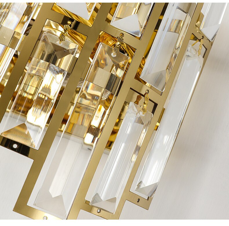 Modern LED Wall Lamp Luxury Crystal Creative Bedroom Study Staircase Lighting