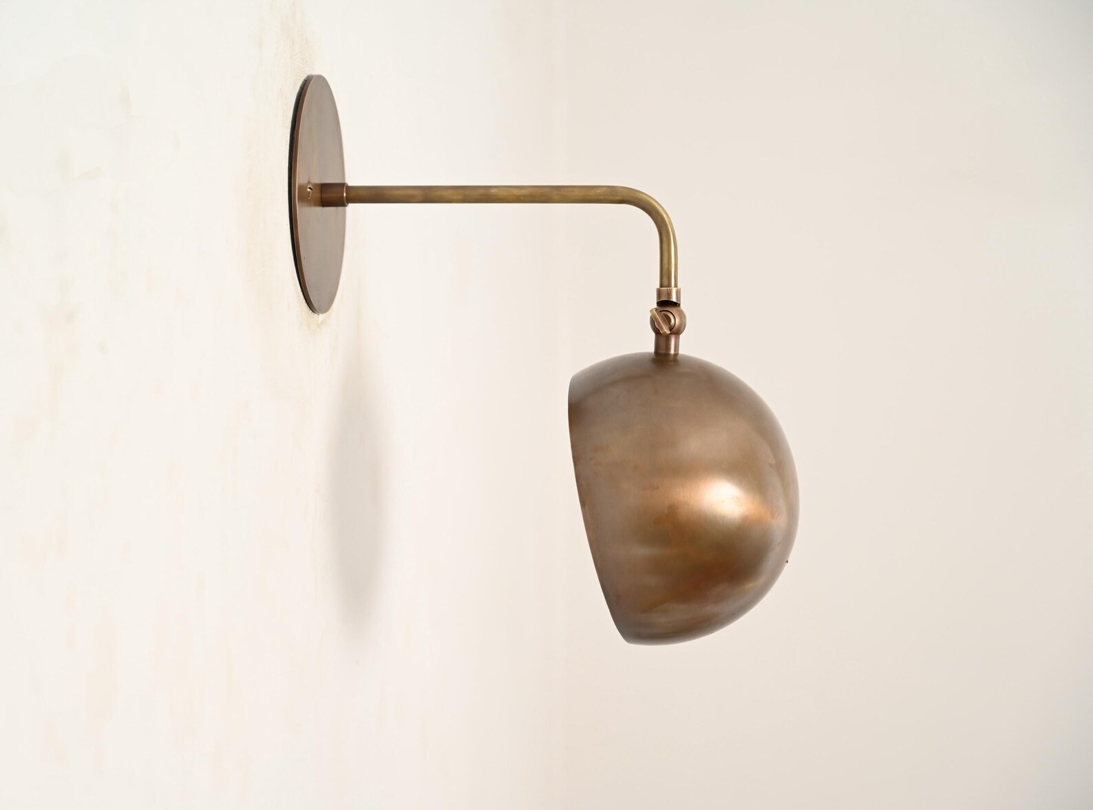 Mid-Century Modern Raw Brass Wall Sconce Single Handmade Wall Lamp