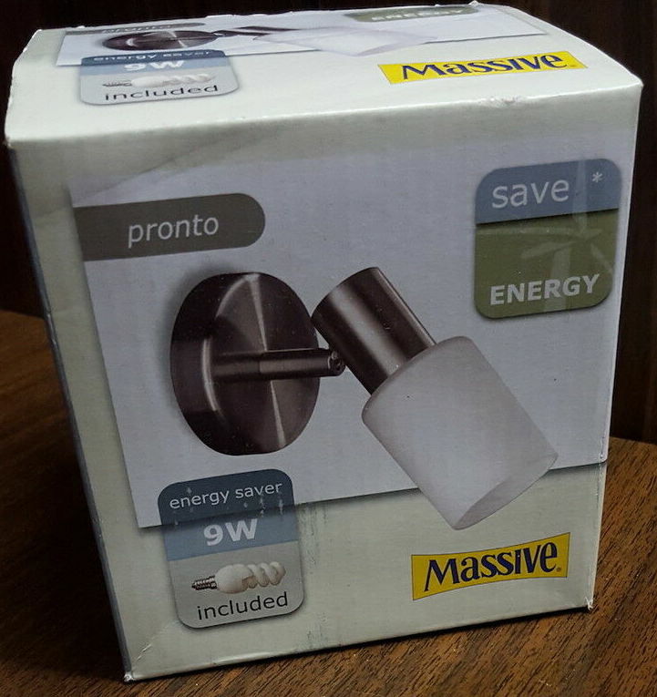 Massive Philips Applique Pronto 50080/17/10 Steel White Glass Class A E14