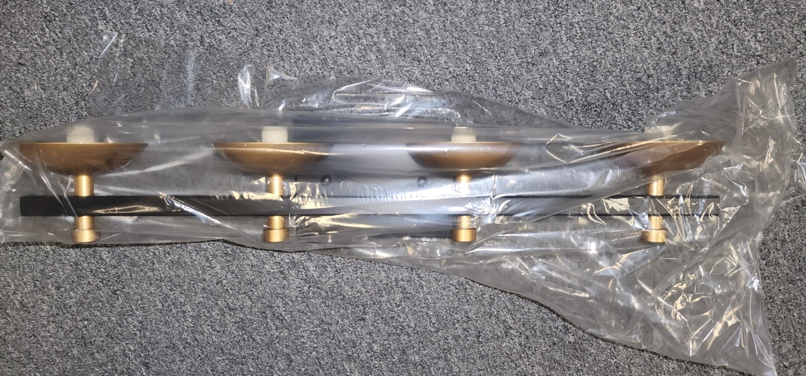 Anicompa 4 Light Vanity Bar Black And Gold With Frosted Globes G9 Base