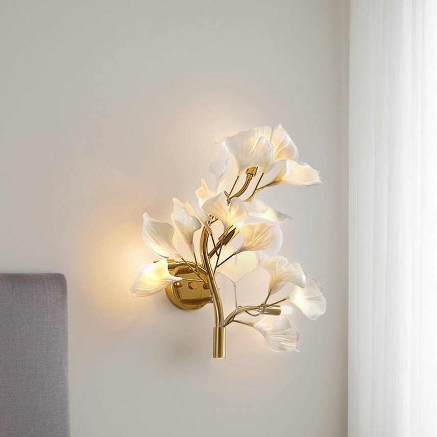 Nordic Ginkgo Leaf Wall Lamp Minimalist 3-Color Light for Bedroom, Living Room