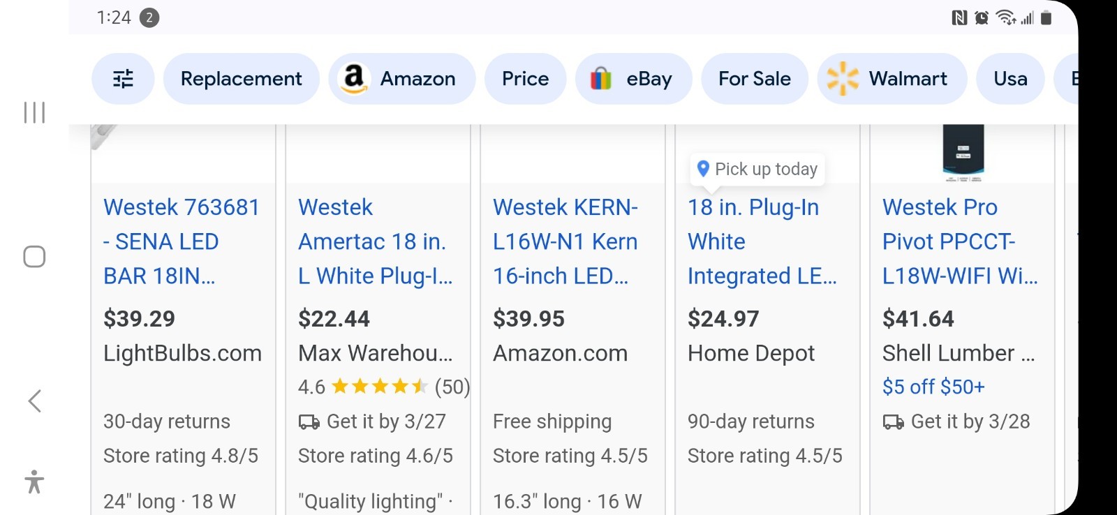 4 AmerTac Westek SENA-L18W-N1 Under Cabinet LED 1056 Lumens 10W Warm Light 3000K