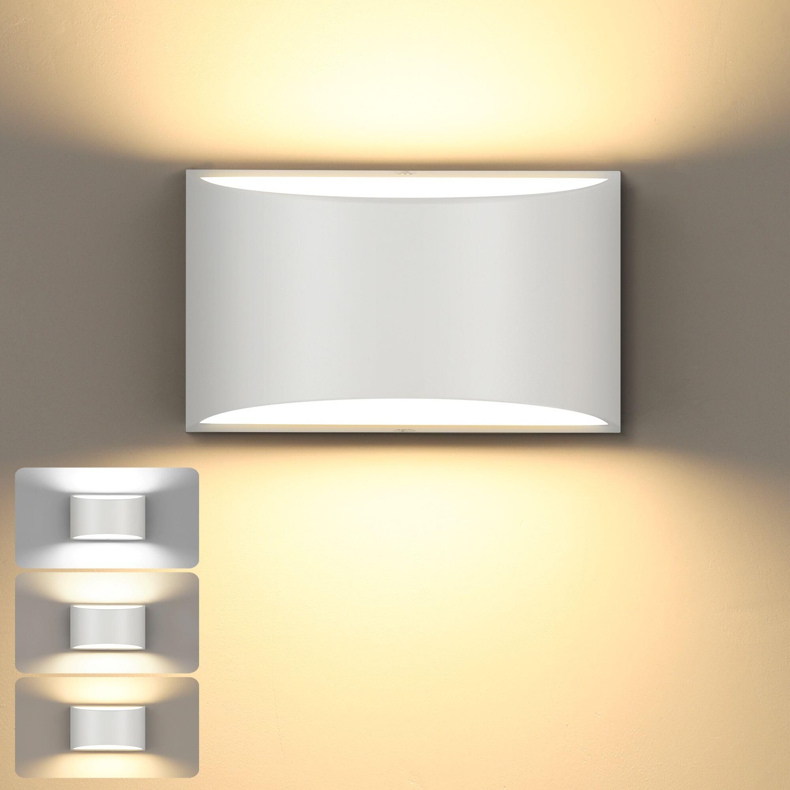 Dimmable Wall Sconces, 3000K/4000K/6000K Selectable Modern LED Wall Sconce 12W A