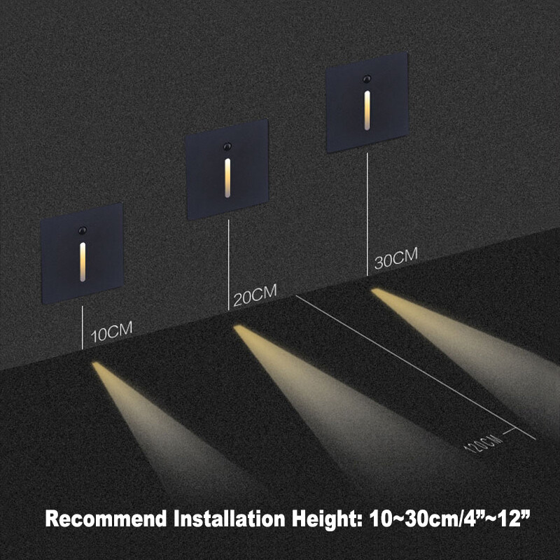 3W LED Wall Fixture Night Light Dusk to Dawn Steps Foot Lamp PIR Motion Sensor