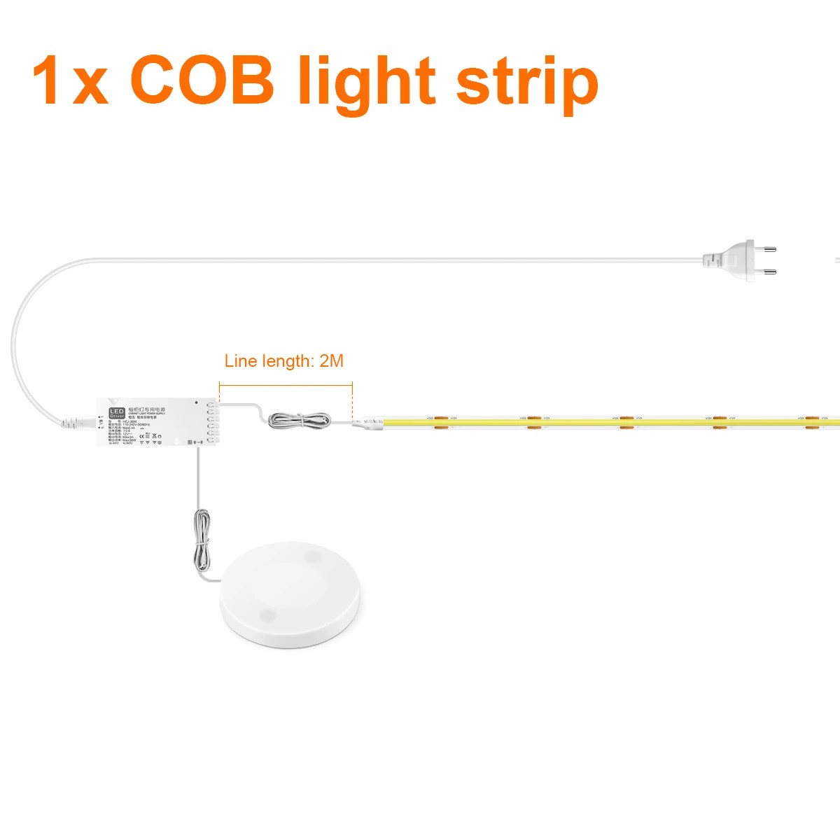 12V COB LED Strip Light 320LED/M Penetrable Wood Hand Motion Sensor Touch Dimmer