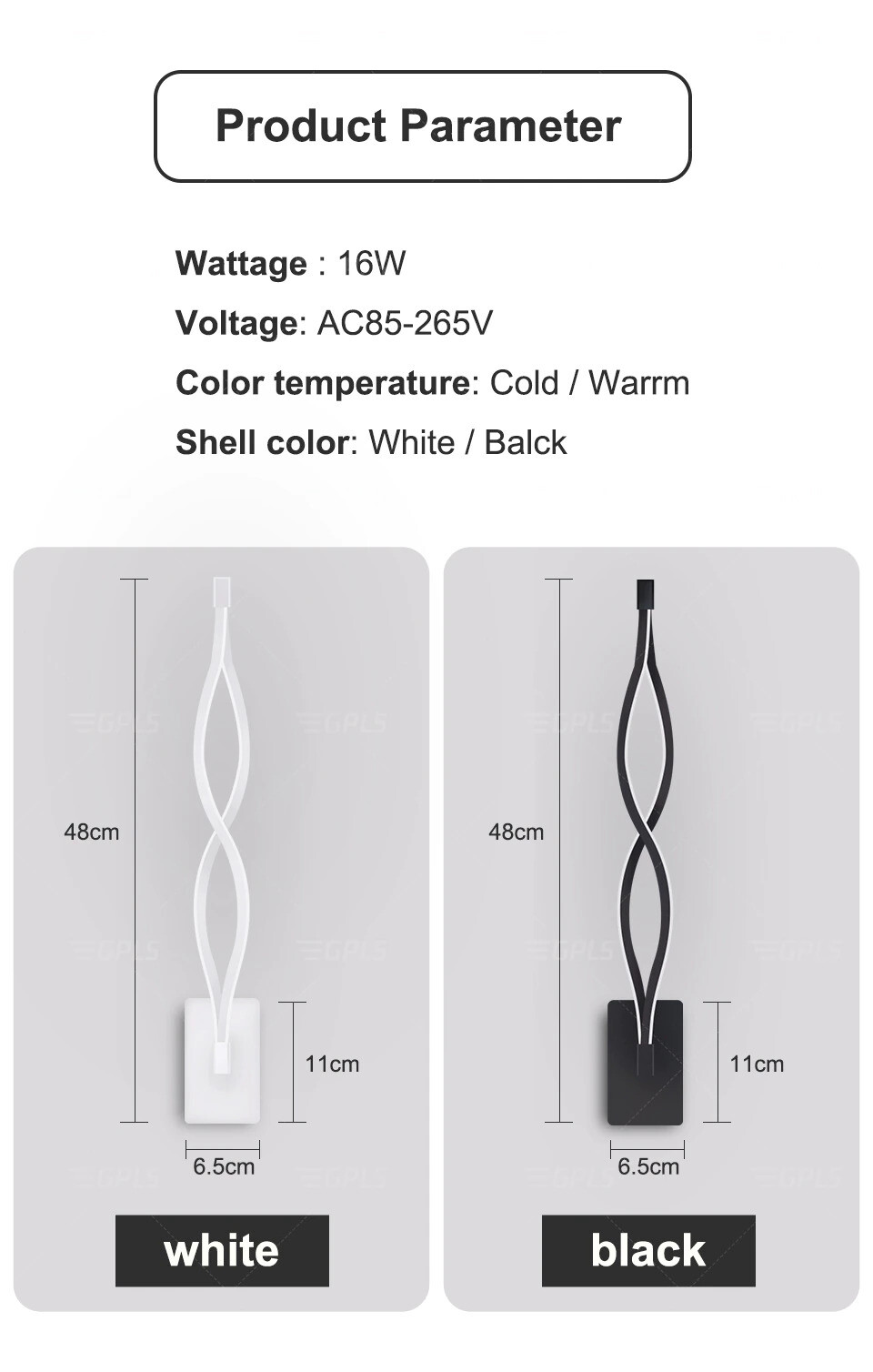 Bedroom LED Wall Light Lamp Decor Modern Indoor Lamp 16W Living Room Wall Lamp
