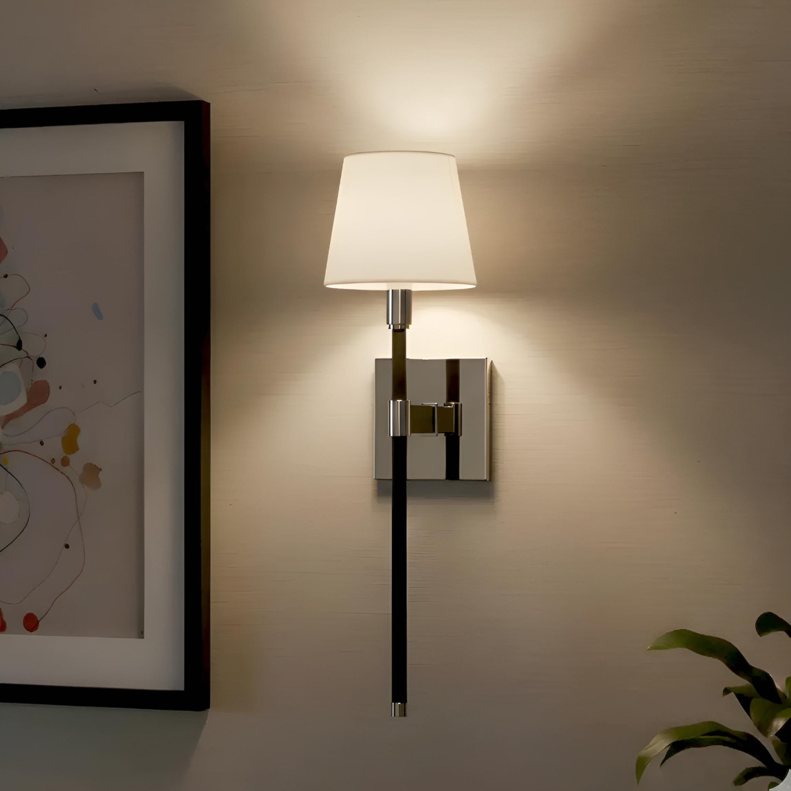 New Ralph Lauren Adjustable Wall Sconce Light in Black Leather & Silver 20–27″H