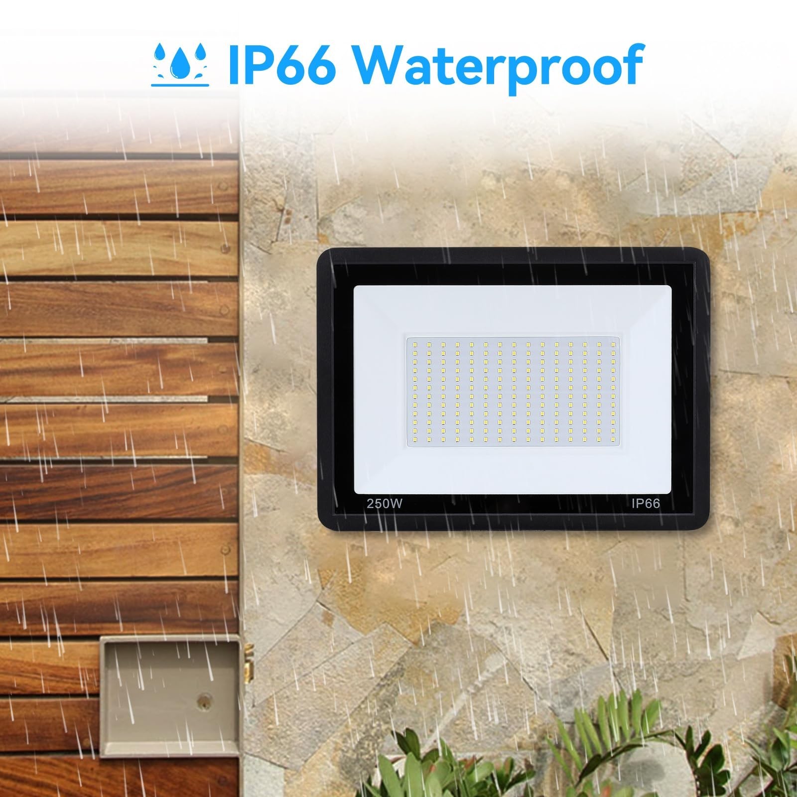 4Pack-60W LED Flood Light Outdoor,6600lm LED Work Light with 6FT US Plug,IP66…