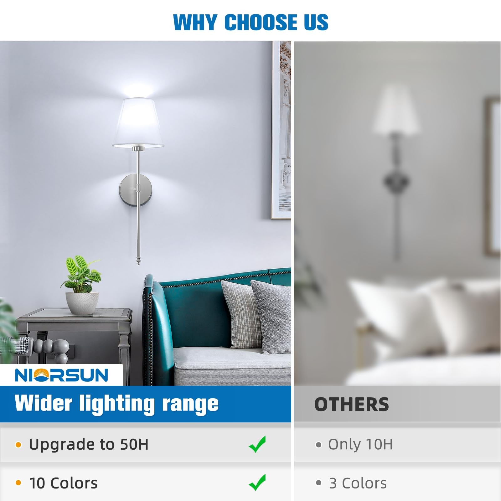 Battery Operated Wall Sconce Set of 2,Brushed Nickel Rechargeable Wall Lights…